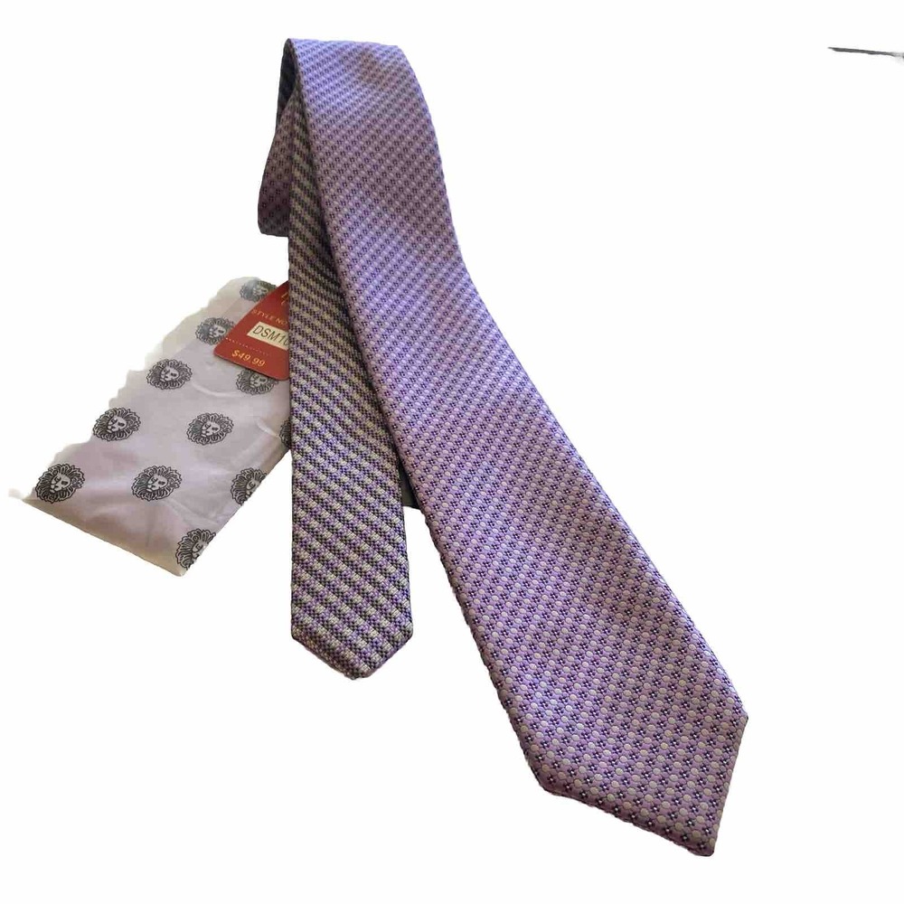 NWT IMANI UOMO REVERSIBLE MULTI COLOR PURPLE NECK TIE & HANKY